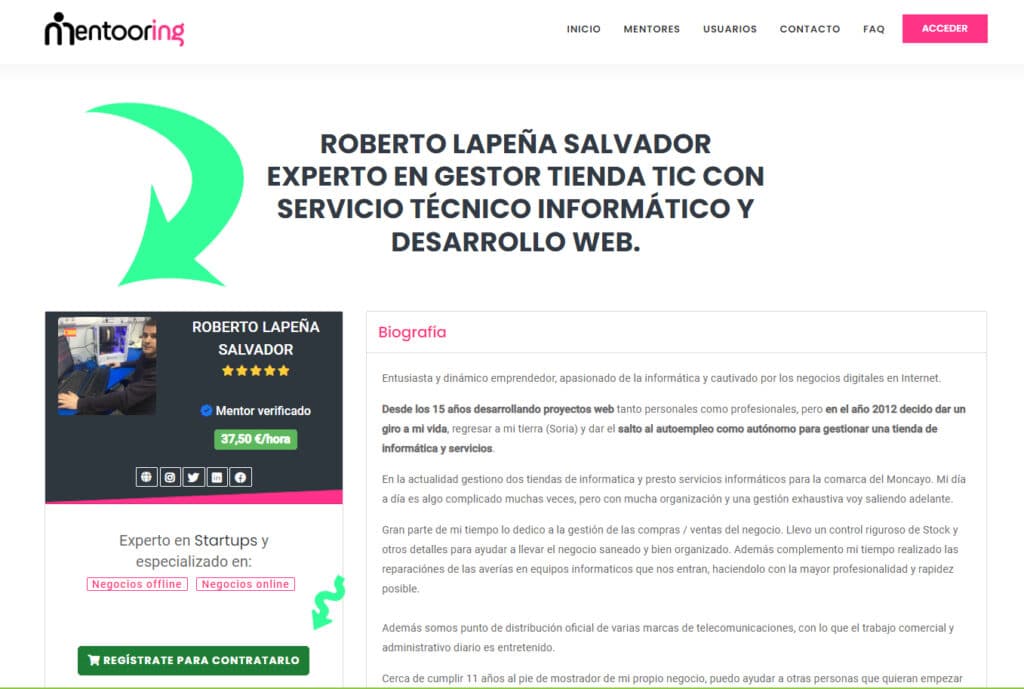 Solicitar mentoría profesional con Roberto Solicita tu mentoría y nuestro experto en tiendas de informática te asesorará profesionalmente